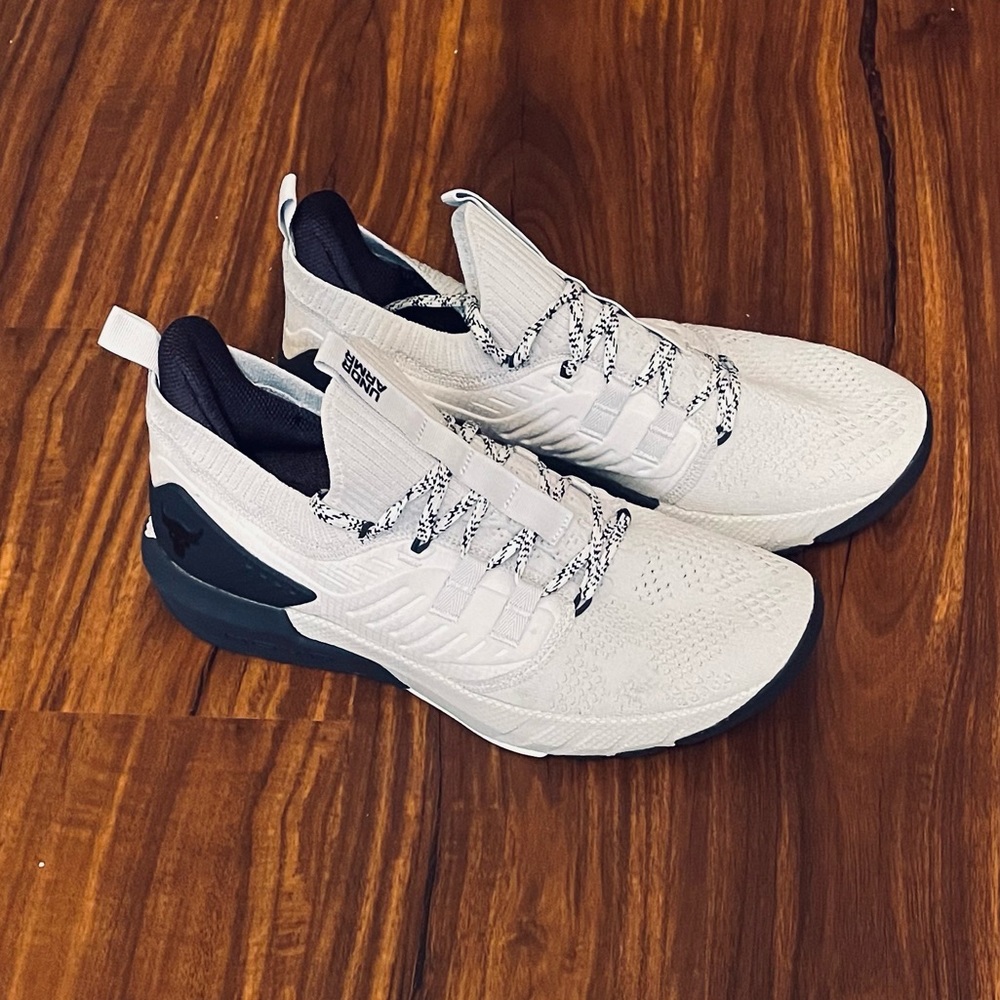 Under Armour Project Rock 3 Training Shoes Men’s Size 9.5 Light Grey/Black